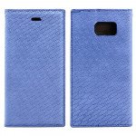Wholesale Samsung Galaxy S6 Edge Slim Check Magnetic Flip Leather Wallet Case (Navy Blue)